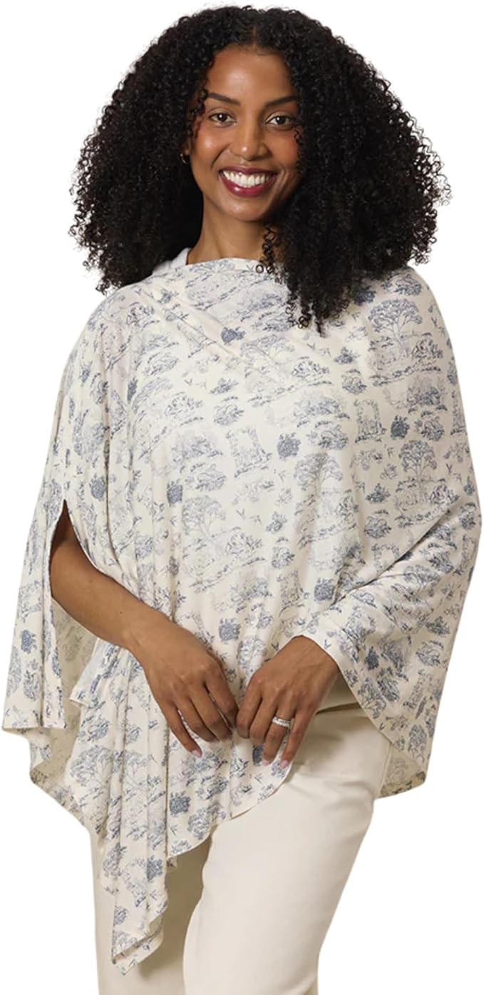 Solly Baby Nursing Cover, Ultra-Breathable, Lightweight Breastfeeding Cover-Up, Buttery-Soft Fabric, Universal Fit, Postpartum Essentials, Newborn Must Haves, Bleu Toile