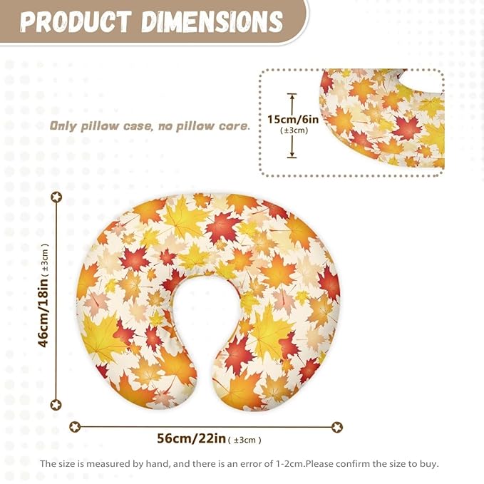 Thanksgiving Maple Leaf Nursing Pillow Cover Slipcover Cat Soft and Comfortable Maternity Breastfeeding Newborn Infant Feeding Cushion Cover Machine Wash & Quick Dry
