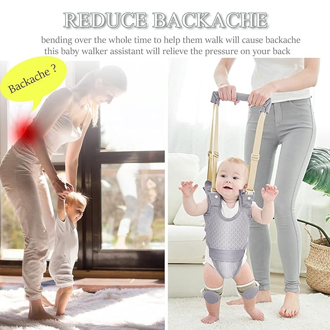 Baby Walking Harness, Handheld Kids Walker Helper with Detachable Crotch Adjustable Walker Harness Assistant Belt Baby Learning Walk Toddler Infant Walker 9-24 Months (Breathable Purple)