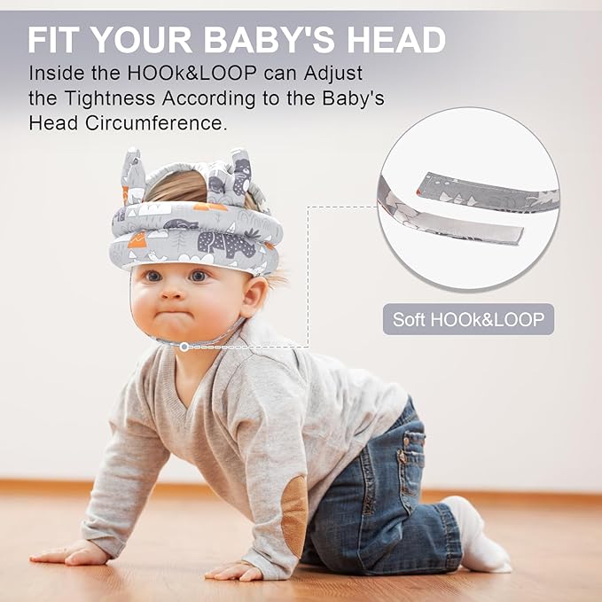 Baby Head Protector, Accmor Cute Baby Helmet for Crawling Walking Running, Breathable Protective Cap Adjustable Infant Baby Headguard Soft Cushion, Anti-Collision Toddler Helmets for 6m-24m Boys Girls