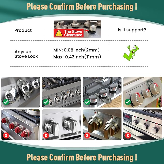 Gas Stove Safety Knob Lock, Baby Proof Stove Oven Locks, Kids Proof Stove Guard, Clear (Pack of 5)