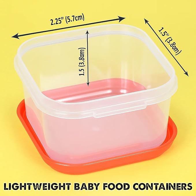 ARSUK 8 Pack 4 oz Baby Food Containers with Lids - Reusable Plastic Jars for Snack, Puree, & Salad Dressing, Deli Containers - Freezer Safe Baby Food Storage - Leakproof, Dishwasher Safe