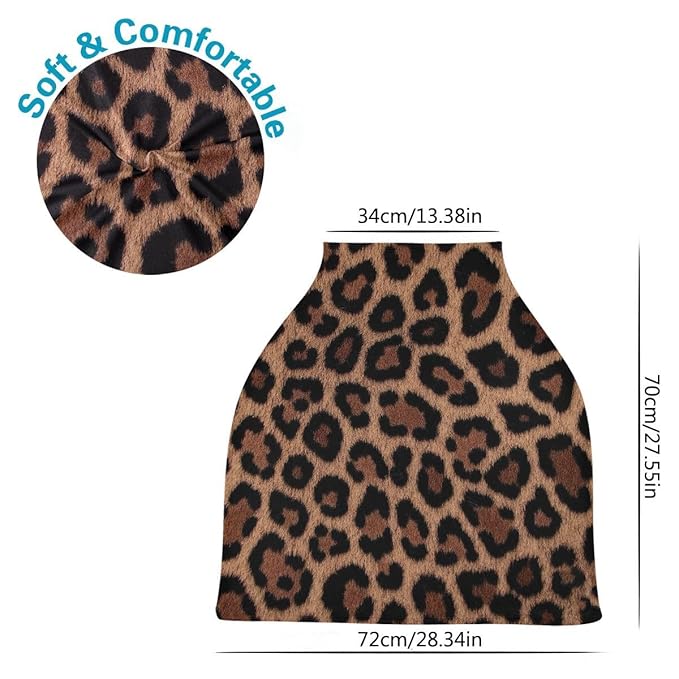 Breastfeeding Nursing Cover Baby Car Seat Canopy Cart Cover Leopard Print Blanket Stroller Poncho Cover
