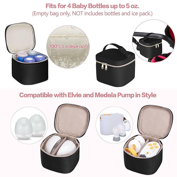 Fasrom Wearable Breast Pump Bag Backpack With Cooler and Tote, Compatible With Momcozy, Medela and Elvie Hands Free Pumps, Black (Patent Design)