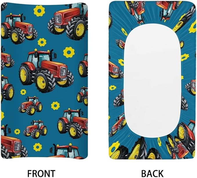 Red Track Changing Pad Covers Breathable Baby Diaper Change Pads Cover, Soft Changing Sheet for Newborn Unisex Babies