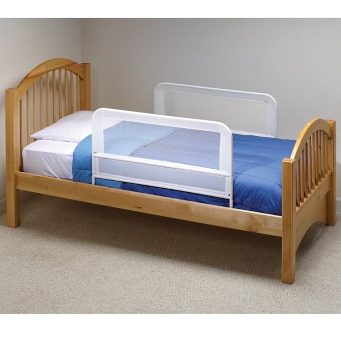 KidCo BR303 Children's Bed Rail Double Pack - Quick Assembly Toddler Bedrail (White)