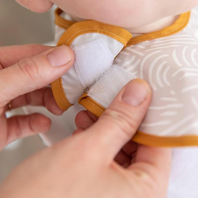 Bumkins Bibs for Girl or Boy, SuperBib Baby and Toddler for 6-24 Months, Essential Must Have for Eating, Feeding, Baby Led Weaning Supplies, Mess Saving Catch Food, Waterproof Fabric 3-pk Desert Boho