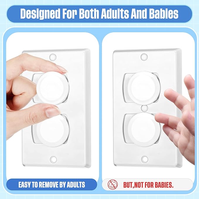 Thyle 100 Pcs Baby Proofing Outlet Covers Bulk Improved Grip Socket Guards for Child Safety Standard Universal Electrical Plug Protectors for Home Office Daycare (White)