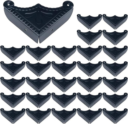 T Tulead Box Corner Protectors Iron Edge Protectors Black Corner Guard Edge Cover 2.2"×2.2"×0.47" Furniture Corner Bumpers 30PCS with Nails