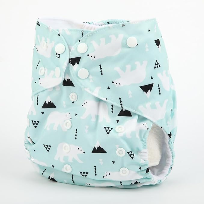 2 to 7 Years Old Junior Big Cloth Diaper Nappy Pocket Reusable Washable Baby Kids Toddler (Solar Bear)