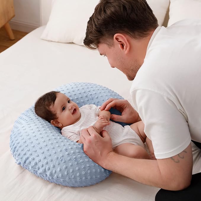 Nursing Pillow Cover, Breastfeeding Pillow Slipcover Snugly Fits for Nursing Pillow for Baby Boys and Girls, Premium Quality Microfiber, Ultra Soft Comfortable (Blue)