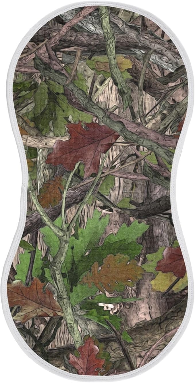 Forest Camo Muslin Burp Cloths for Baby Boys and Girls - 1-Pack Ultra Absorbent Muslin Washcloths, Newborn Towel, Milk Spit Up Rags, Burp Cloth Bib for Unisex, 22 x 11 Inch