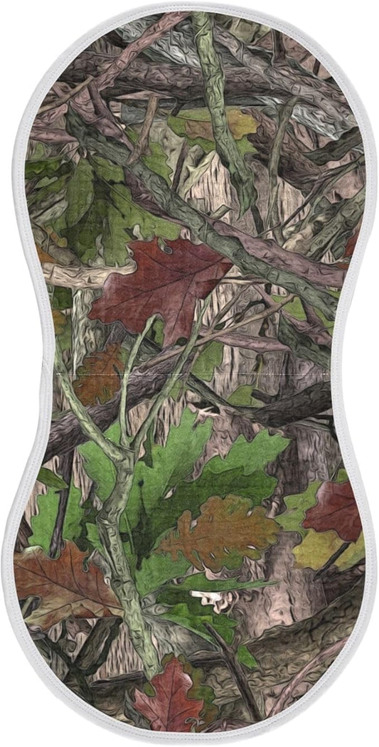 Forest Camo Muslin Burp Cloths for Baby Boys and Girls - 1-Pack Ultra Absorbent Muslin Washcloths, Newborn Towel, Milk Spit Up Rags, Burp Cloth Bib for Unisex, 22 x 11 Inch