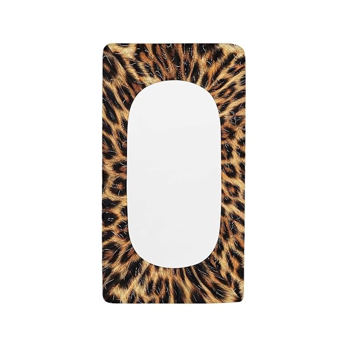 ZDCUSTOM Brown Leopard Changing Pad Cover Soft Stretchy Baby Changing Table Pad Cover Breathable Changing Table Sheets, 32"x16"