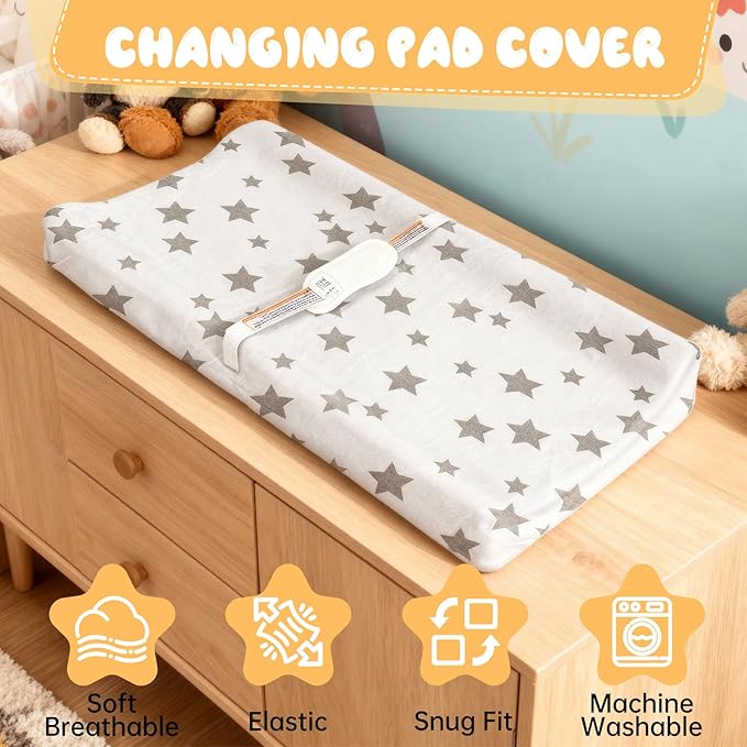 Changing Pad Cover Compatible with Graco, Diaper Changing Table Pad Cover, Made of Ultra Soft Jersey Material Cotton, Comfortable for Every Diaper Change, Easy to Clean