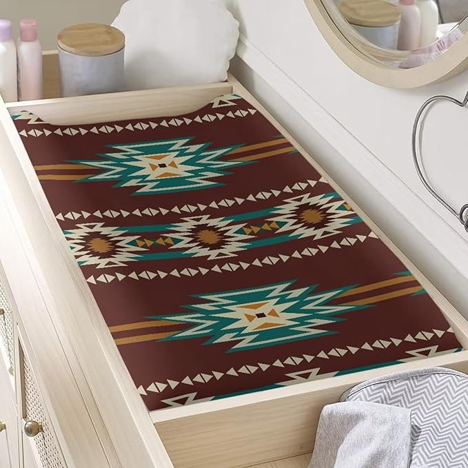 Aztec Diaper Covers for Boys Comfort Diaper Western Change Table Pad Covers Soft Breathable Changing Pad Sheets Cover