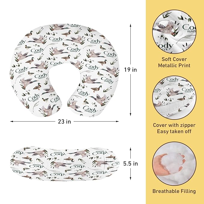 Dyoart Custom Baby Nursing Pillow Cover for Nursing, Removable Nursing Covers for Breastfeeding Pillows, Ultra Soft Comfortable Slipcover for Newborn Baby Boys and Girls, Wild Goose