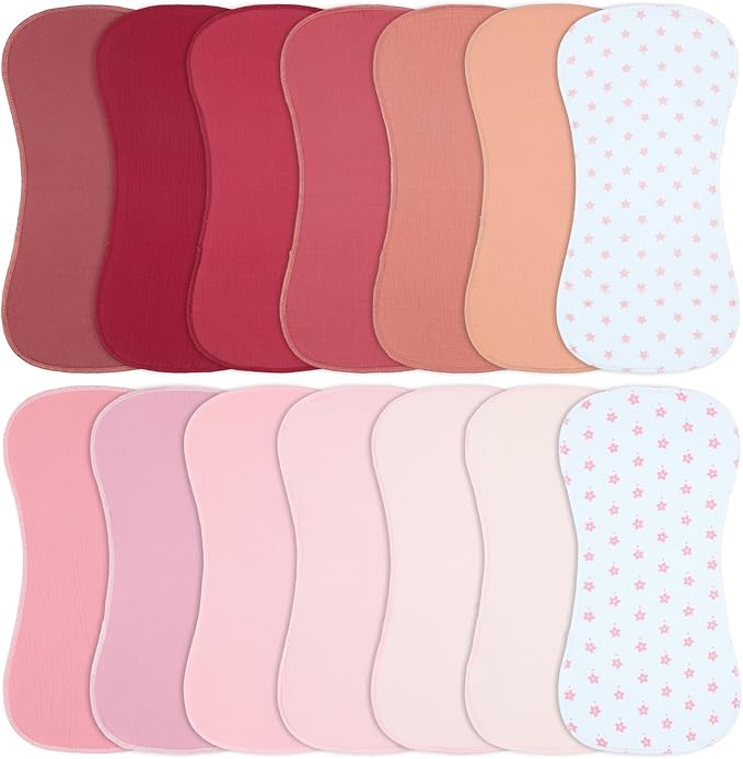 Muslin Burp Cloths 19" x 9", Baby Burping Clothes, Large Extra Soft Absorbent for Unisex Newborn Boys and Girls, 14-Pack