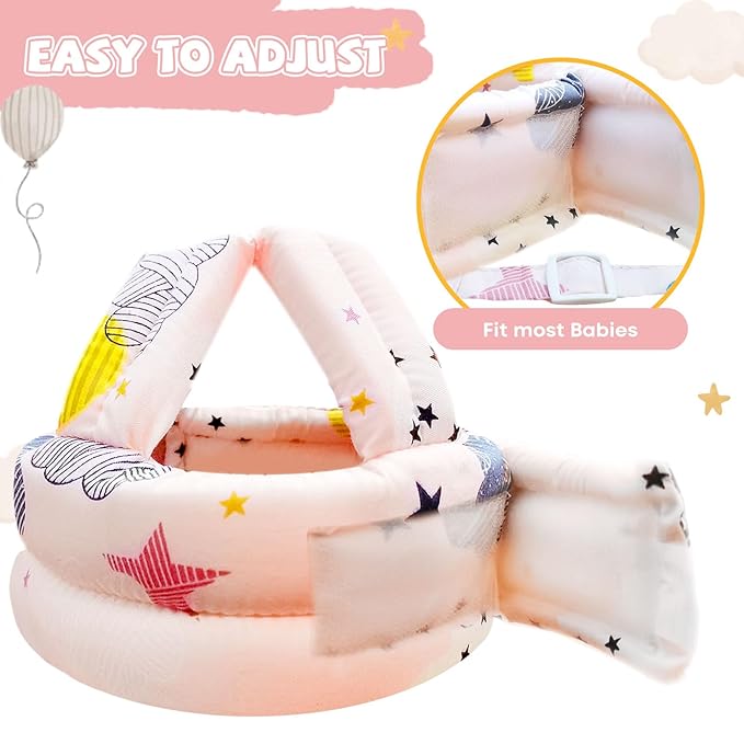 Baby Helmet for Crawling Walking,Head Protector for Infant No Bumps Soft Cushion Toddler Safety Headguard Adjustable Protective Cap