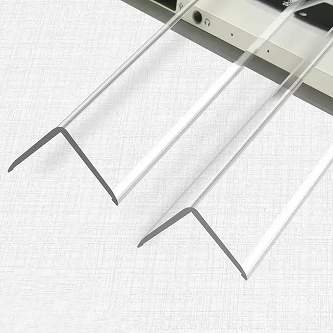 Wall Corner Protector, 2PCS Clear Corner Guard, Plastic Self-Adhesive Stair Corner Edge Protector, 90° Corner Trim Strip for Home Balcony Walls Scratch Prevent(3x120cm(1.18x48in), Clear)