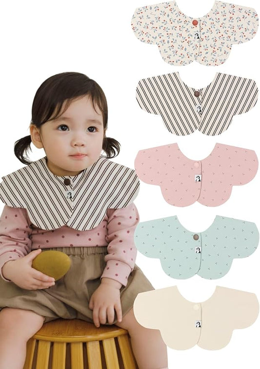 Konny Baby Bib 3/5/7-Pack Set, 360 ° Rotate, Soft and Absorbent Drooling for Toddler Boys Girls Baby Essentials