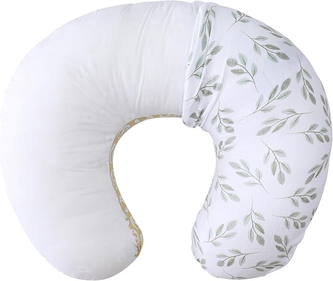 TADO MUSLIN Nursing Pillow Cover 2-Pack, 100% Organic Cotton Muslin Breastfeeding Pillow Covers, Hidden Zipper, Fits Standard U-Shaped Nursing Pillows, Machine Washable, Unisex Neutral Soft and Cute