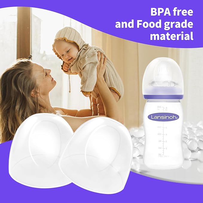 Baby Bottle Cap Compatible with Lansinoh Baby Bottles, Soft & Safe Bottle Lid, 6 Count