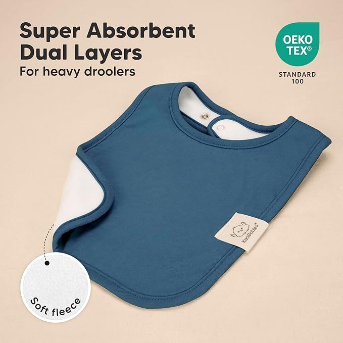 KeaBabies 8-Pack Organic Baby Bibs for Boys, Girls - Super Absorbent Cotton Drool Bibs for Baby Girl & Boy, Teething Toddler, Drooling Newborn, Ultra Soft & Machine Washable (Cruise)