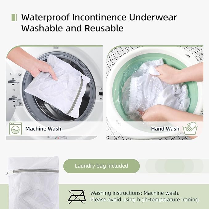 Adult Diaper Cover Noiseless Leakproof Underwear Cover Durable Lightweight Waterproof Underwear for Incontinence to Use with Diapers & Briefs for Added Leakage Protection