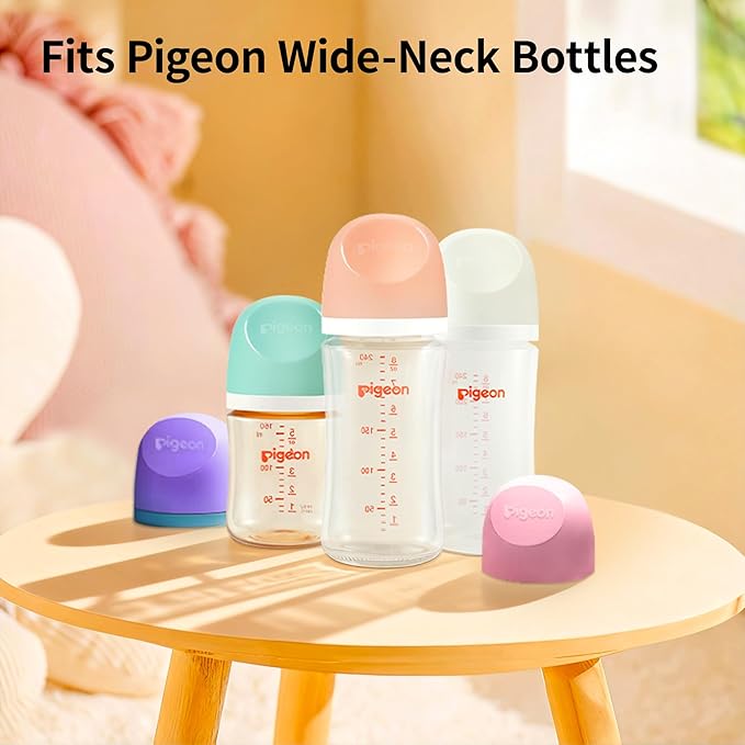 Pigeon Wide-Neck Baby Bottle Replacement Cap - Random Color Shipment (1 Pack), BPA-Free Food-Grade Plastic, Leak-Proof & Durable, 9 Vibrant Colors (No Color Selection)