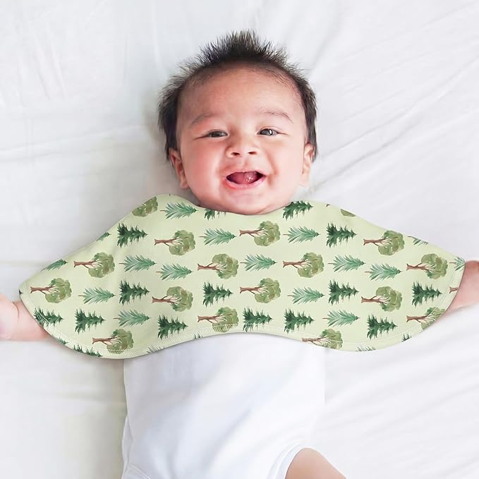 SmoothNovelty 5 Pack Woodland Animal Baby Burp Cloths Soft Absorbent Burping Rags for Newborns 19"x9" Spit up Cloths for Boy Girl Newborn Baby Shower Registry Gifts Set Nursery Decor