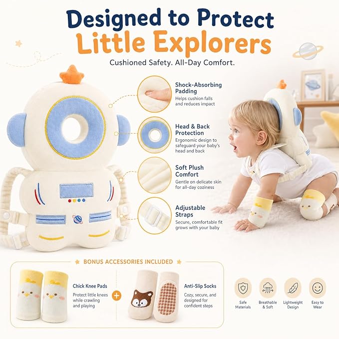 Baby Walker Head Protector BackpackToddler Adjustable Baby Head Protection Backpack (Style H)