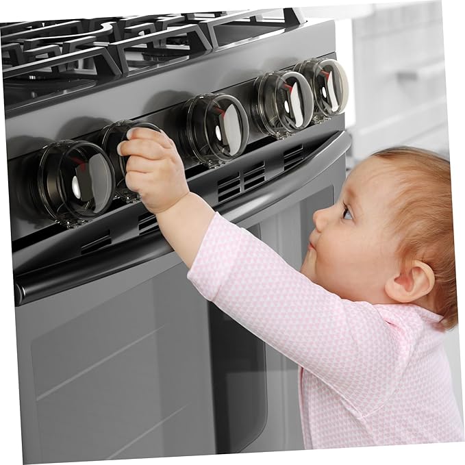 OSALADI 6pcs Transparent Safety Covers Kitchen Stove Gas Knob Covers Toddler Child Proof Kitchen Safety Guard Child Safety Oven Knob Covers for Home Kitchen Easy Installation