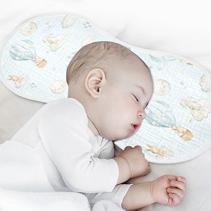 Hot Air Balloon Elephant Rabbit Bear Muslin Burp Cloths for Baby 2 Pack 100% Cotton Baby Washcloths Bibs for Boy Girl