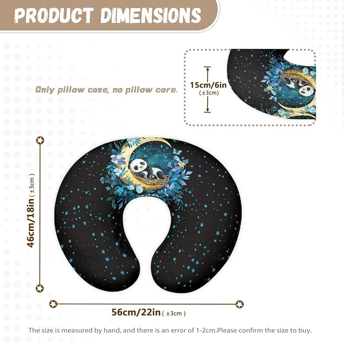 Moon Panda Nursing Pillow Covers Breastfeeding Pillow Slipcover for U-Shaped Nursing Pillow Hidden Zipper Design Nursing Pillow Case Soft and Skin-Friendly Xmas Decor