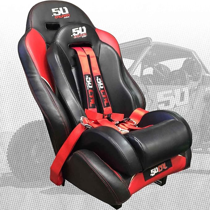 50 Caliber Racing Premium Mini Bucket Seat for All Vehicles - Secure Comfort for Kids, Fits Polaris RZR (No Bracket, Limited Stock)