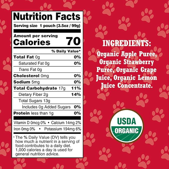Paw Patrol Super Strawberry Organic Mixed Fruit Squeeze Pouch, 3.5 Ounce (Pack of 10)