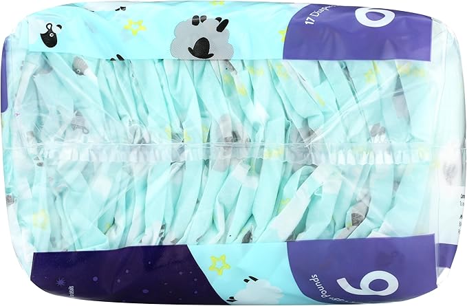 Honest, Overnight Diapers Sleepy Sheep Size 6, 25 Ounce, 17 Count