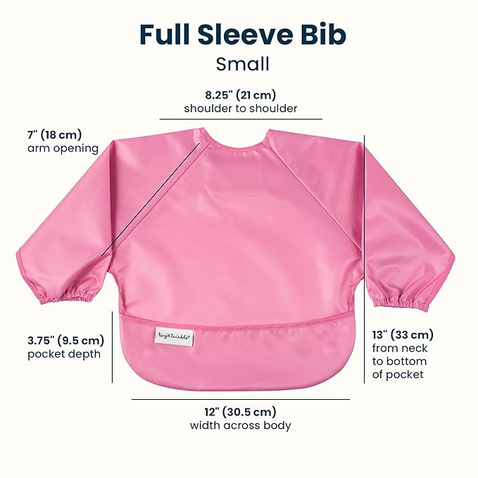 Tiny Twinkle Long Sleeve Bib for Babies & Toddlers | 2-Pack Waterproof Smock Bib for Eating | Machine Washable & Mess-Proof Feeding Essentials | Newborn Shower Gift (Sweet Treat,6–24M)
