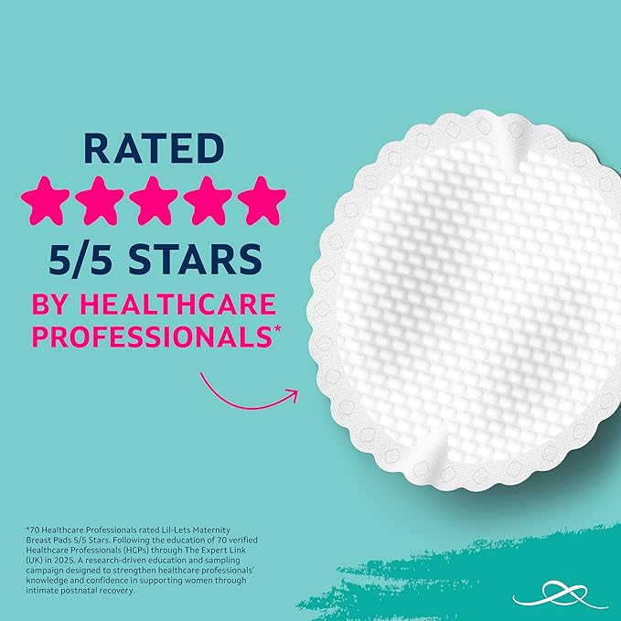 Lil-Lets Nursing Pads – 120 Individually Wrapped, Ultra-Thin, Absorbent & Fragrance-Free – Comfort & Protection for Nursing Moms Postpartum –Maximum Adhesion for Leak & Chafing Nipple Protection