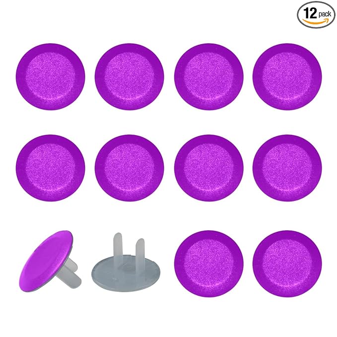Pure Dark Purple Pattern Outlet Covers Baby Proofing Child Proof Plug Covers for Electrical Outlets Easy Install Outlet Plug Covers