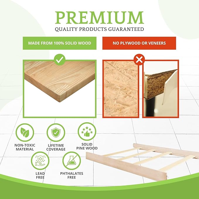 Full-Size Conversion Kit Bed Rails for Baby Appleseed and Eco-Chic Convertible Cribs - Solid Wood Rail - Toddler & Adult Bed Rail for Full-Size Beds - Nursery and Baby Furniture (Almond, Hook-On Kit)