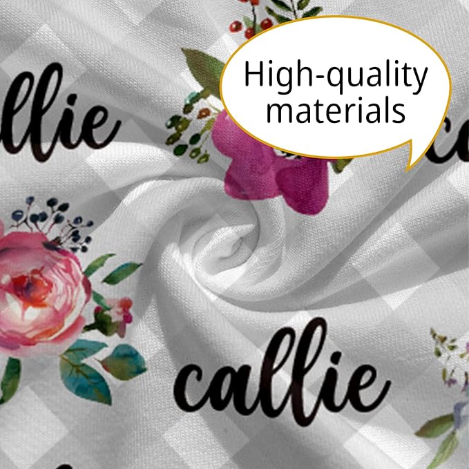 Customizable Flowers Baby Nursing Pillow Cover - Add Your Baby's Name, Ultra-Soft Stretch Fabric, Fits Standard Nursing Pillows, Ideal for Baby Showers Style 07