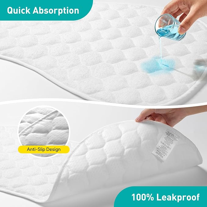 Quilted Thicker Baby Changing Pad Liner 3 Pack, Waterproof Soft Non Slip Warm on Baby’s Back Diaper Change Mat Liner, Machine Washable Reusable Easy to Clean, Fit for Most Changing Table Pad