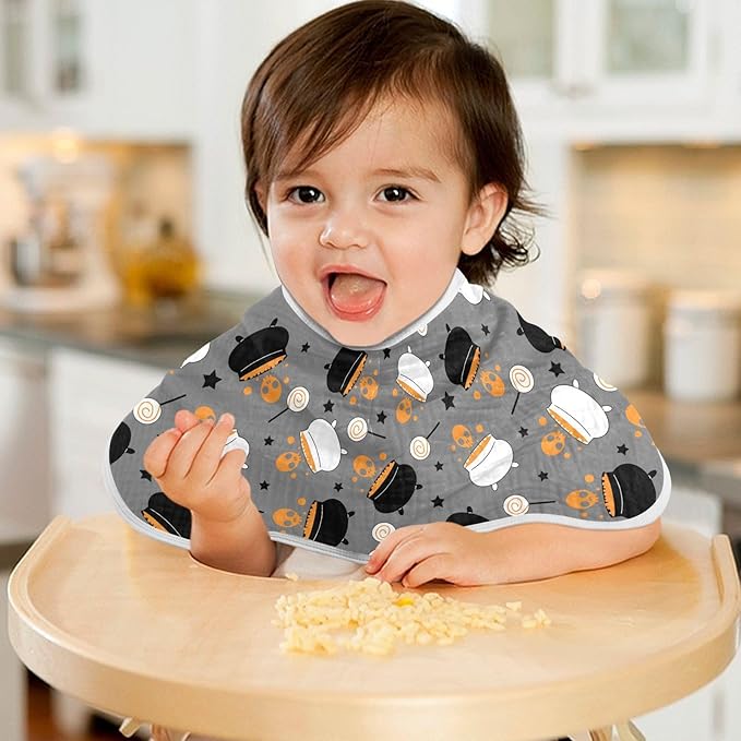 vvfelixl Halloween Witch Cauldron Burp Cloths for Baby Boy Girls Baby Washcloths Burp Rags 1 Pack