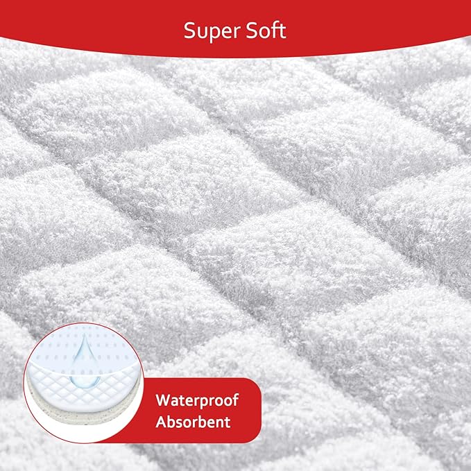 Moonsea Quilted Thicker Changing Pad Liner 3 Pack Waterproof, Fit for Changing Table Liners are Warm On a Baby's Back Non-Slip Design Reusable Pads Machine Washable, White