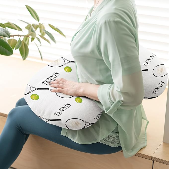 Baby Nursing Pillow Cover - Personalized Name Tennis Theme Breastfeeding U-Shaped for Bottle Feeding, Ultra Soft Comfortable Breastfeeding Pillow Cover for Infant Baby Boys and Girls