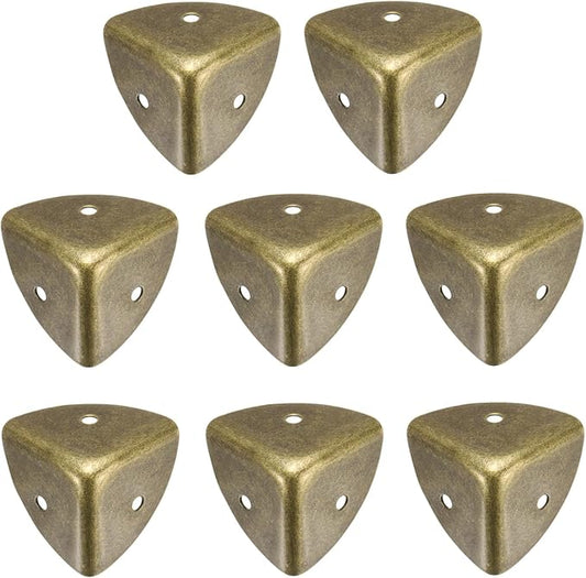 uxcell 8PCS Metal Corner Protector 1.5 x 1.5 x 1.5 Inch Box Edge Guard Protector Zinc Alloy Cabinets Speaker Corners Protector for Furniture Decorative (Vintage Bronze Tone)