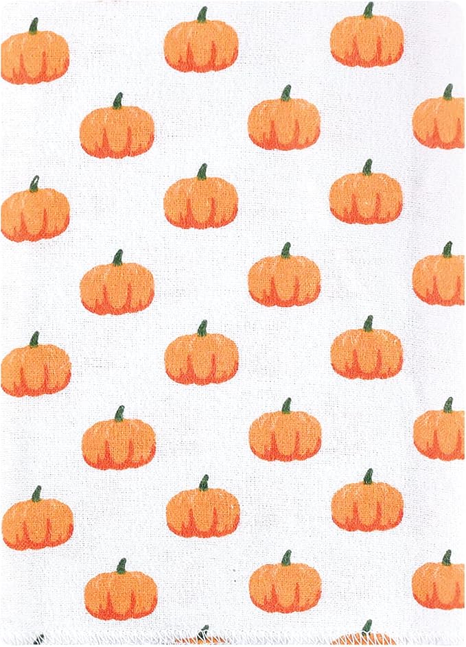 Hudson Baby Unisex Baby Cotton Flannel Burp Cloths Bundle, Pumpkin Truck, One Size