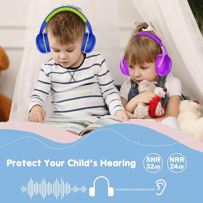 ProCase 2 Pack Noise Cancelling Headphones for Kids, Kids Ear Protection for Monster Jam Truck, Hearing Protection Noise Reduction Earmuffs for Sensory Autism Toddler Children -Navy